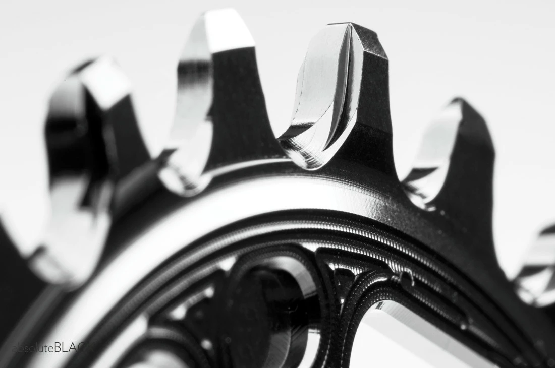 Absolute Black Sram Oval Spiderless 6mm Offset 34 Zähne Black Kettenblatt – Bild 5