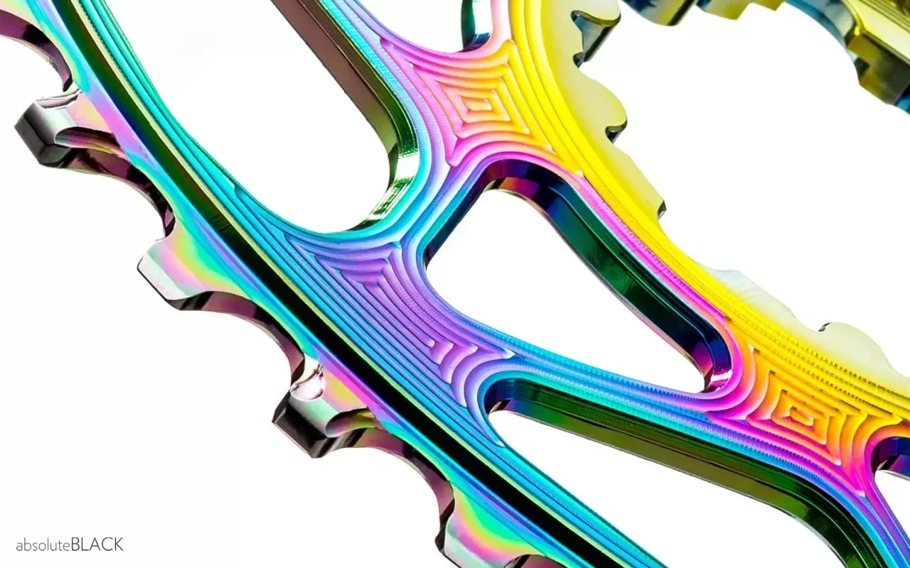 Absolute Black Sram Oval Boost 3mm Offset Spiederless 32 Zähne Rainbow Kettenblatt – Bild 4