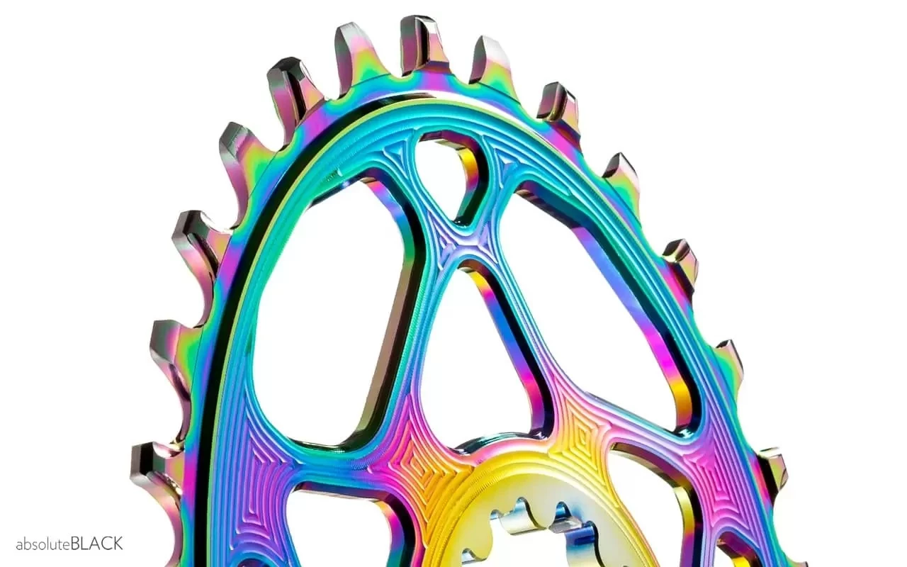 Absolute Black Sram Oval Boost 3mm Offset Spiederless 30 Zähne Rainbow Kettenblatt – Bild 3