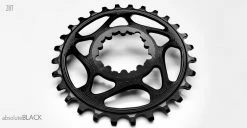 Absolute Black Sram Spiderless 6mm Offset 28 Zähne Black Kettenblatt