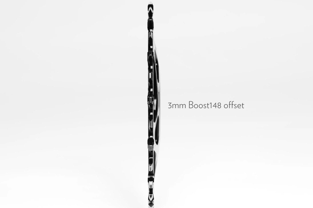 Absolute Black Sram Oval Boost 3mm Offset Spiederless 28 Zähne Black Kettenblatt – Bild 2