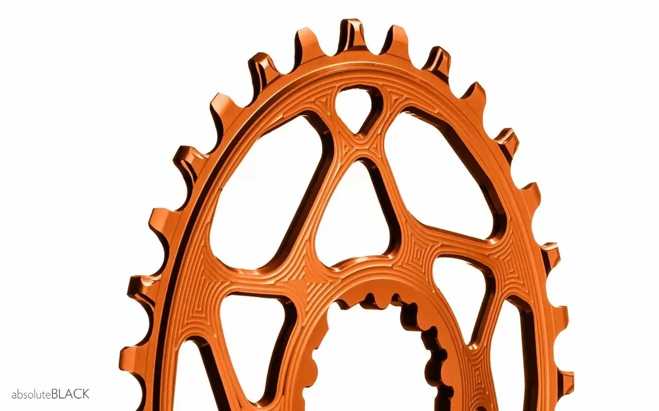 Absolute Black Sram Oval Boost 3mm Offset Spiederless 30 Zähne Orange Kettenblatt – Bild 2