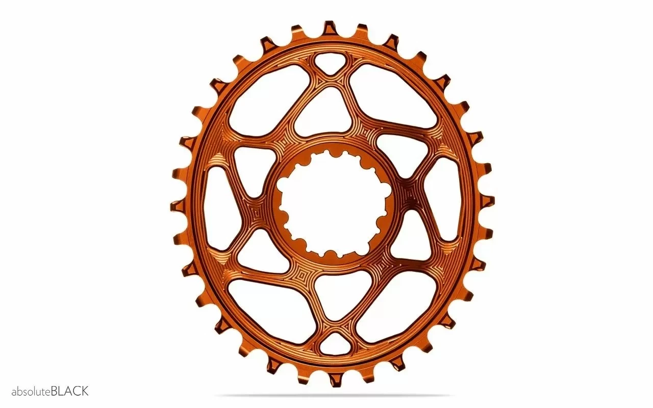 Absolute Black Sram Oval Boost 3mm Offset Spiederless 30 Zähne Orange Kettenblatt