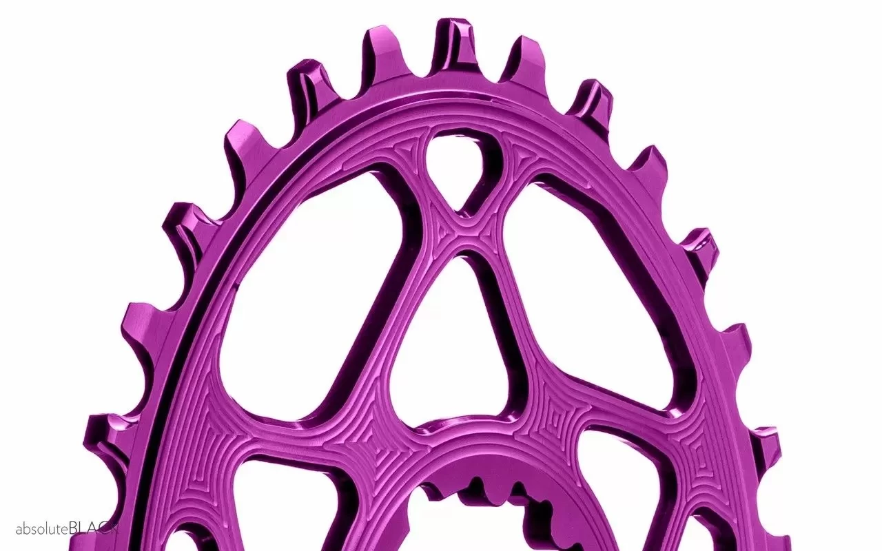 Absolute Black Sram Oval Boost 3mm Offset Spiederless 32 Zähne Purple Kettenblatt – Bild 2