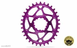 Absolute Black Sram Oval Boost 3mm Offset Spiederless 32 Zähne Purple Kettenblatt