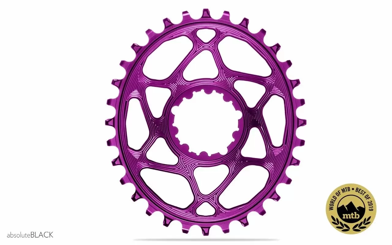 Absolute Black Sram Oval Boost 3mm Offset Spiederless 32 Zähne Purple Kettenblatt