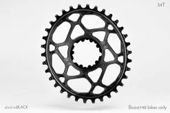 Absolute Black Sram Oval Boost 3mm Offset Spiederless 34 Zähne Black Kettenblatt