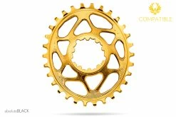 Absolute Black Sram Oval Spiderless 6mm Offset 26 Zähne Gold Kettenblatt