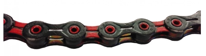 KMC DLC11 Schwarz/rot Kette