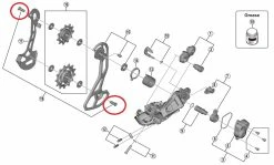 Shimano XT RD-M8050/Ultegra RD-R8050/GRX RD-RX817/RD-RX815 Schaltwerkrädchen-Schrauben