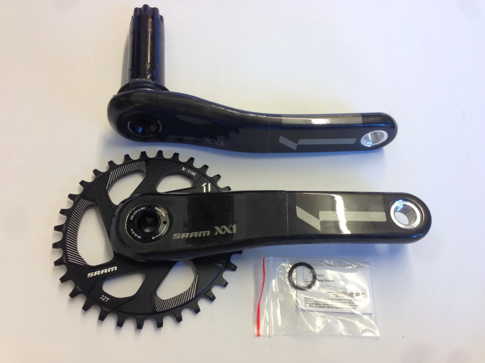 Sram XX1 BB30 32 Z. Direct Mount Black Q-Faktor 168mm, Länge 175mm Kurbel
